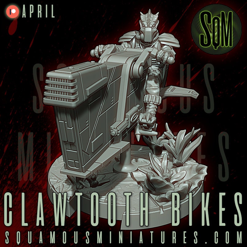 Clawtooth Bikes - 2 Poses (Sculpted by Squamous Miniatures)