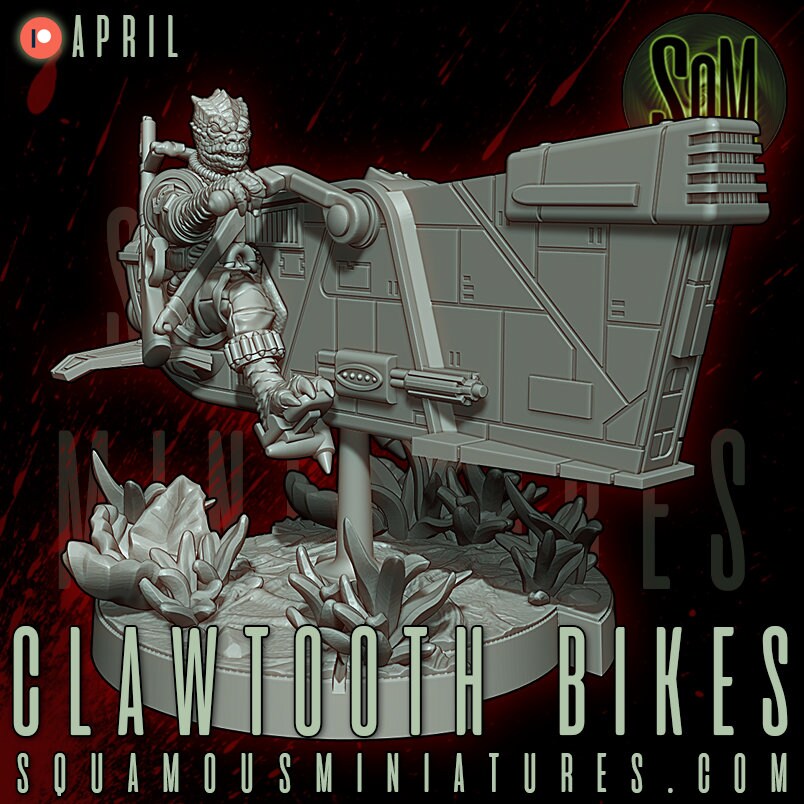 Clawtooth Bikes - 2 Poses (Sculpted by Squamous Miniatures)