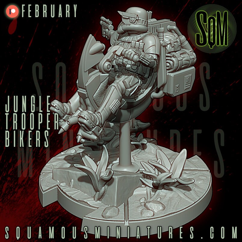 Jungle Trooper Biker (2) (Sculpted by Squamous Miniatures)