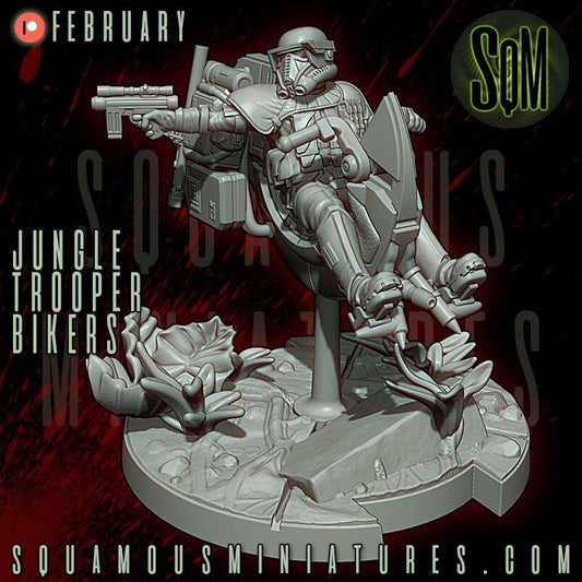 Jungle Trooper Biker (2) (Sculpted by Squamous Miniatures)