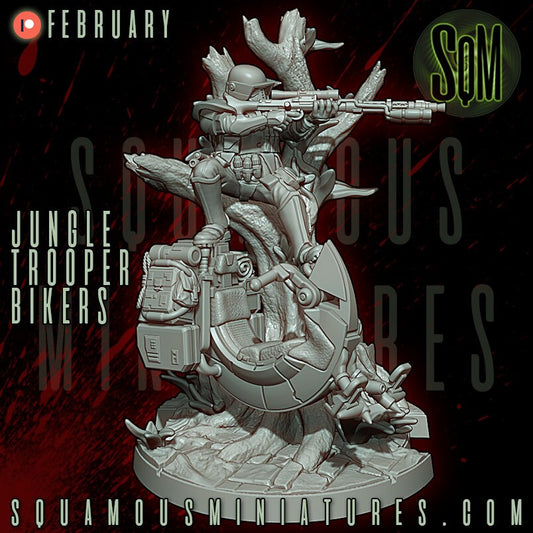 Jungle Trooper Biker (4 - diorama) (Sculpted by Squamous Miniatures)