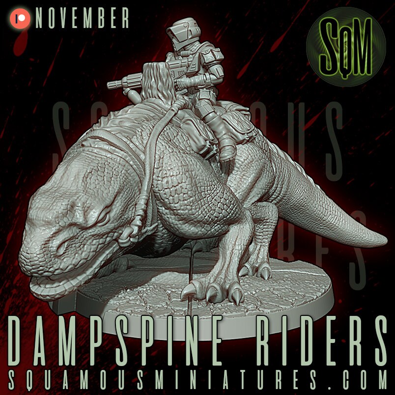 Dampsine Rider (3) (Sculpted by Squamous Miniatures)