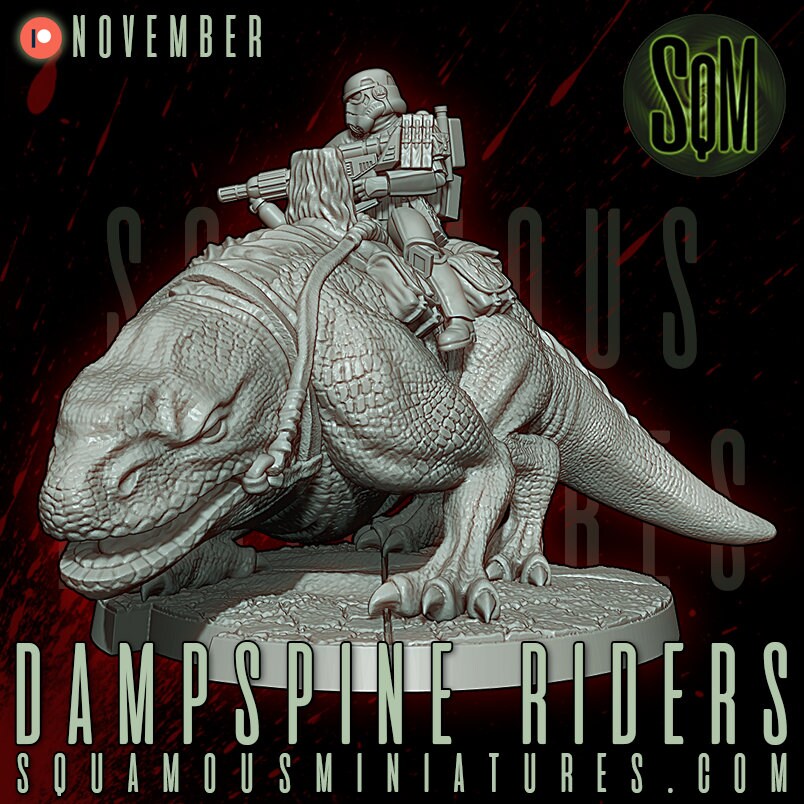 Dampsine Rider (3) (Sculpted by Squamous Miniatures)