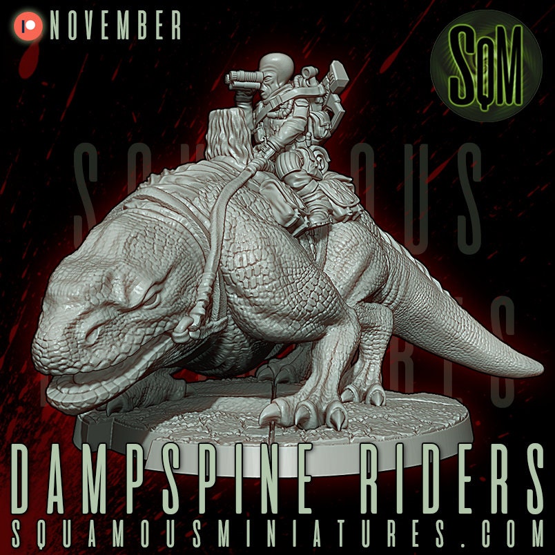 Dampsine Rider (3) (Sculpted by Squamous Miniatures)