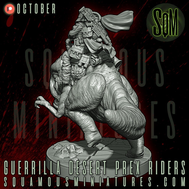 Guerrilla P-Rex Rider (1) (Sculpted by Squamous Miniatures)