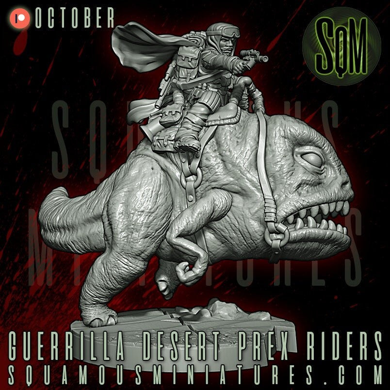 Guerrilla P-Rex Rider (1) (Sculpted by Squamous Miniatures)