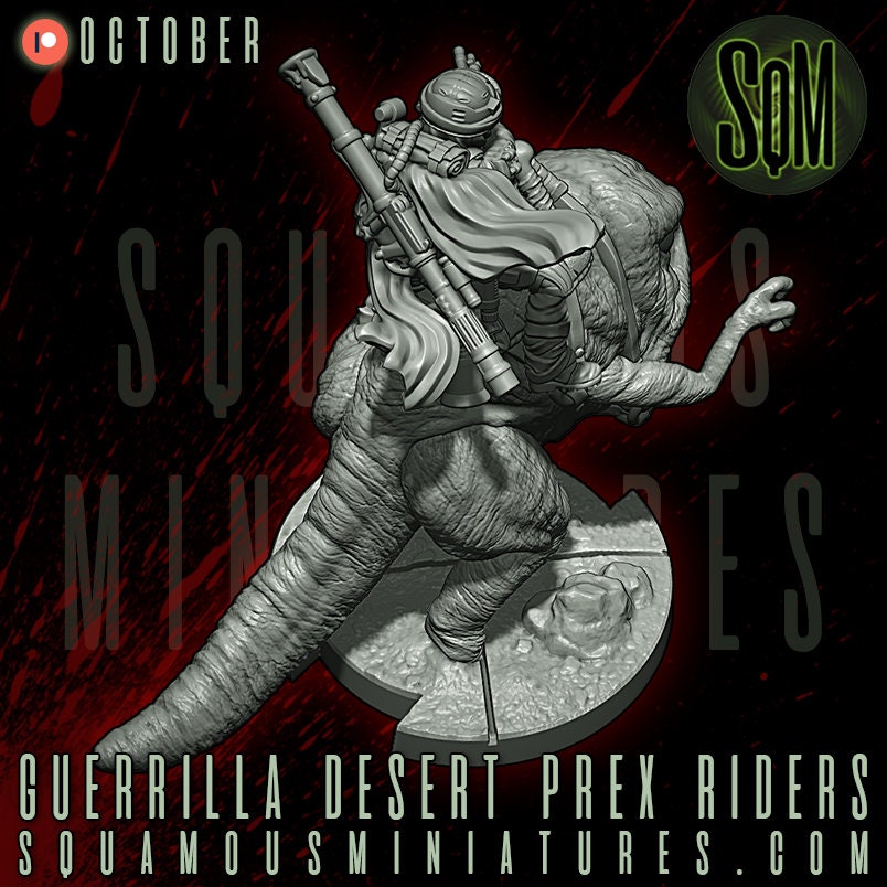 Guerrilla P-Rex Rider (4) (Sculpted by Squamous Miniatures)