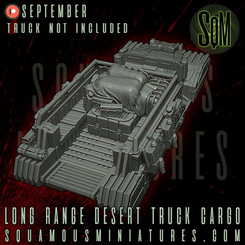 Long Range Desert Truck Cargo -2 parts (truck not included) (Sculpted by Squamous Miniatures)
