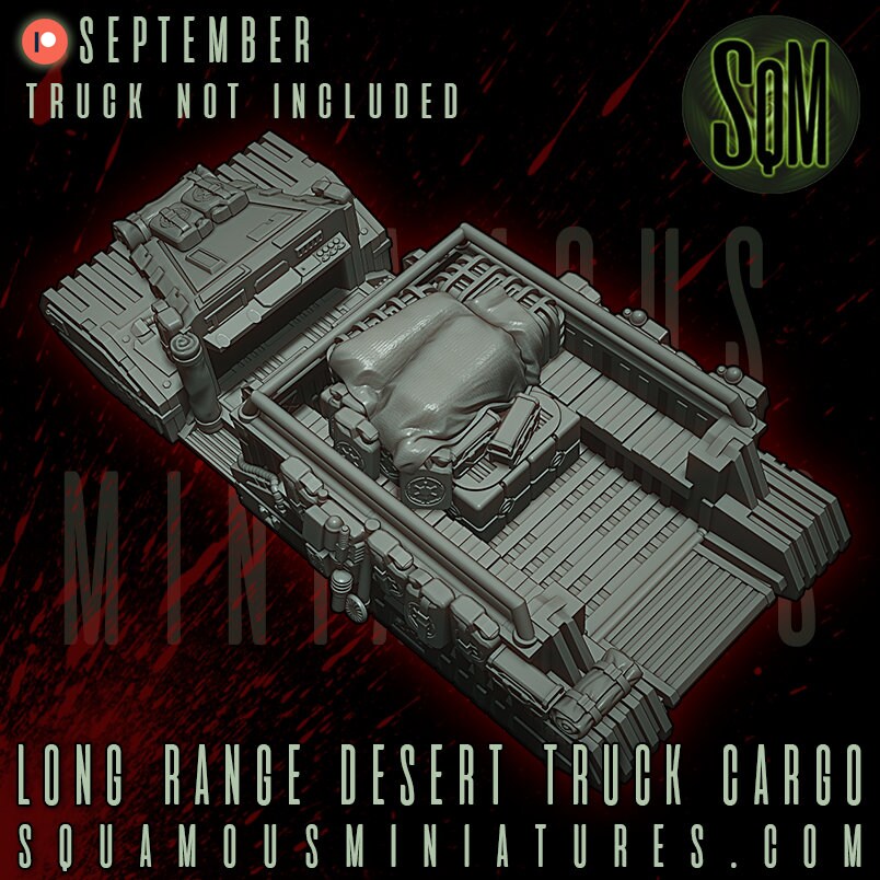 Long Range Desert Truck Cargo -2 parts (truck not included) (Sculpted by Squamous Miniatures)