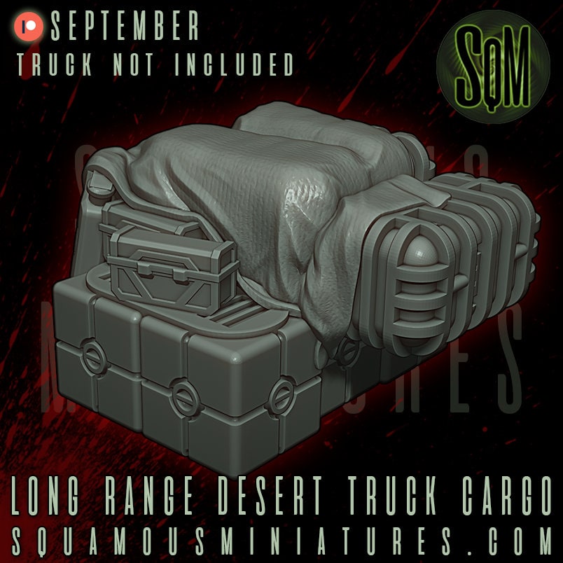 Long Range Desert Truck Cargo -2 parts (truck not included) (Sculpted by Squamous Miniatures)