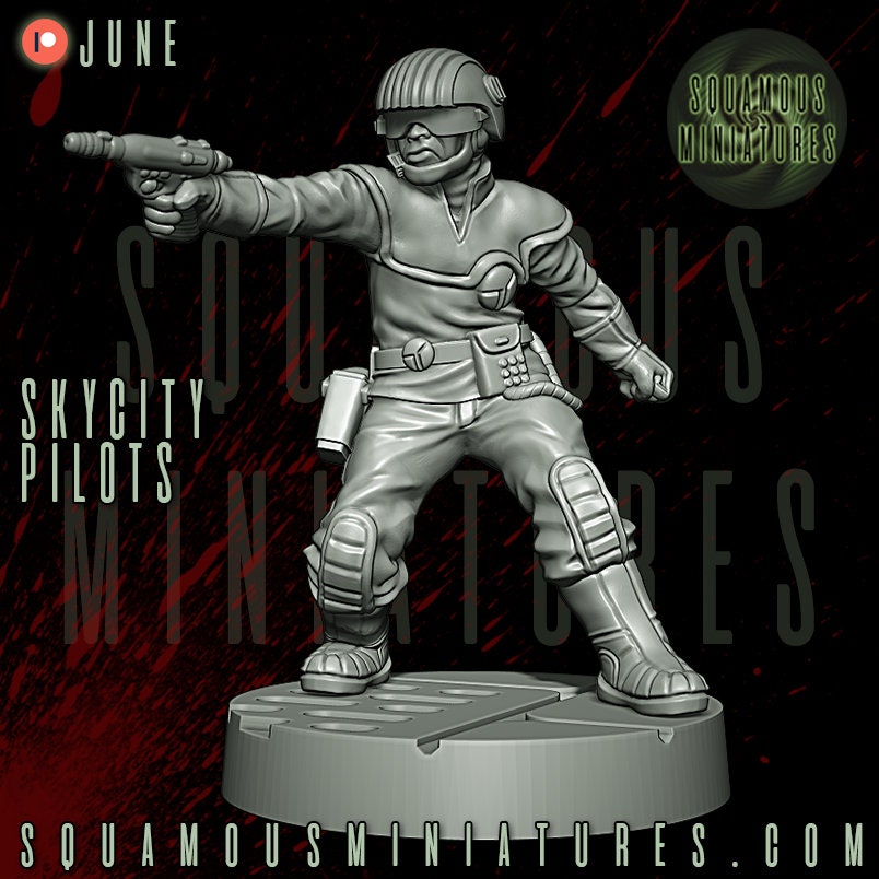 Sky City Pilots - set of 8 (Sculpted by Squamous Miniatures)
