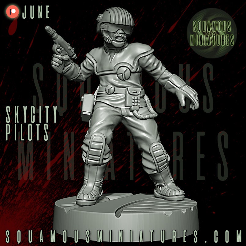 Sky City Pilots - set of 8 (Sculpted by Squamous Miniatures)