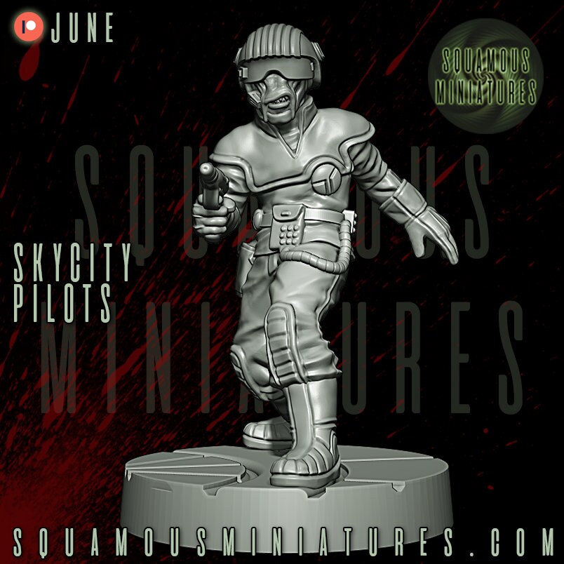 Sky City Pilots - set of 8 (Sculpted by Squamous Miniatures)