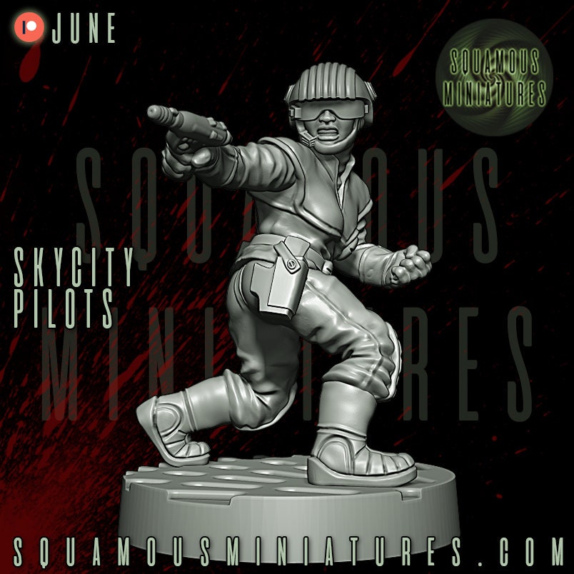 Sky City Pilots - set of 8 (Sculpted by Squamous Miniatures)
