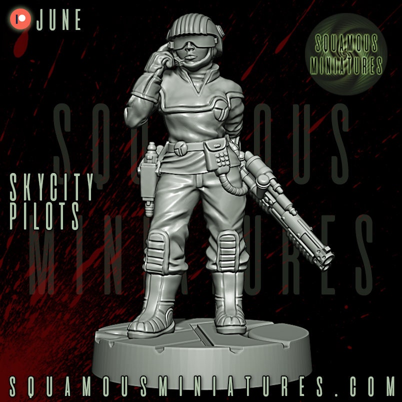 Sky City Pilots - set of 8 (Sculpted by Squamous Miniatures)