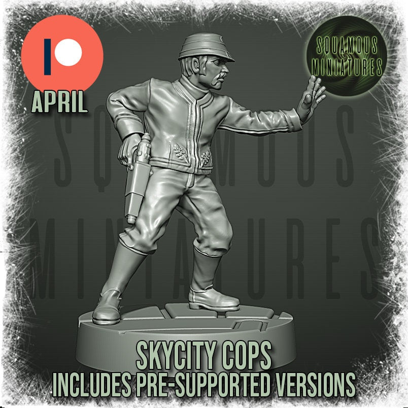 Sky City Cops - set of 7 (Sculpted by Squamous Miniatures)