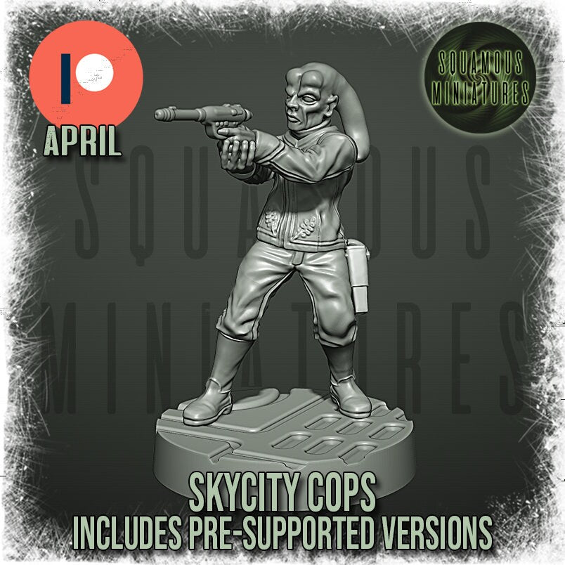 Sky City Cops - set of 7 (Sculpted by Squamous Miniatures)