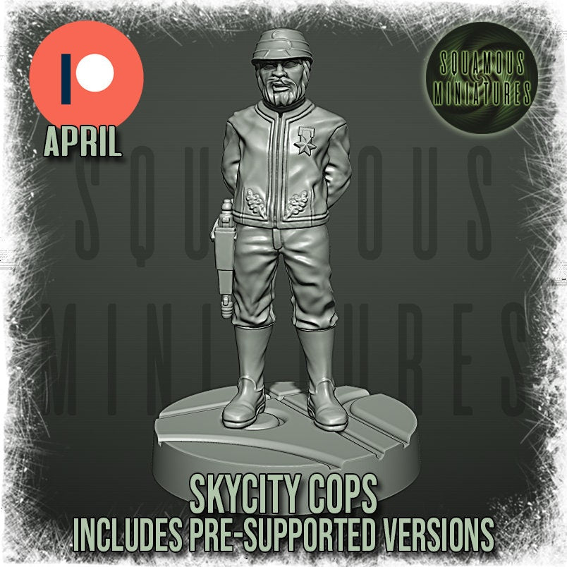 Sky City Cops - set of 7 (Sculpted by Squamous Miniatures)
