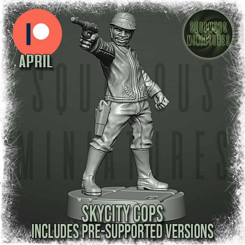 Sky City Cops - set of 7 (Sculpted by Squamous Miniatures)