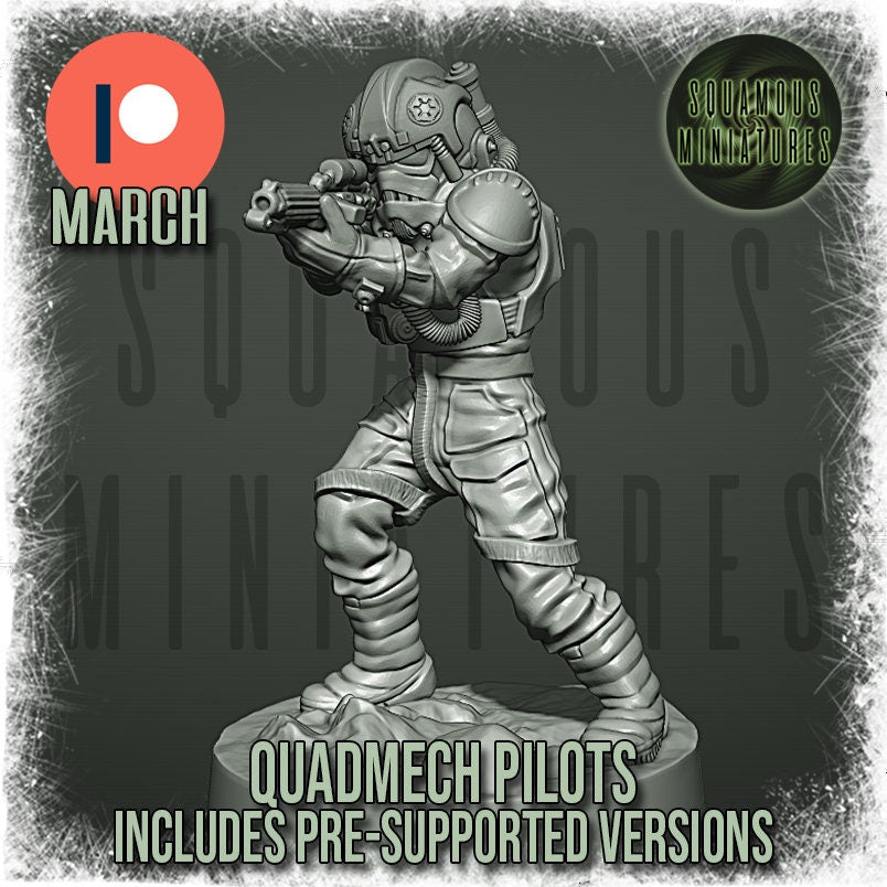 Quadmech Pilots - Set of 8 (plus 2 dead) (Sculpted by Squamous Miniatures)