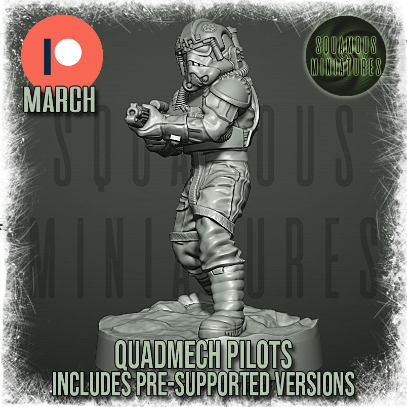 Quadmech Pilots - Set of 8 (plus 2 dead) (Sculpted by Squamous Miniatures)