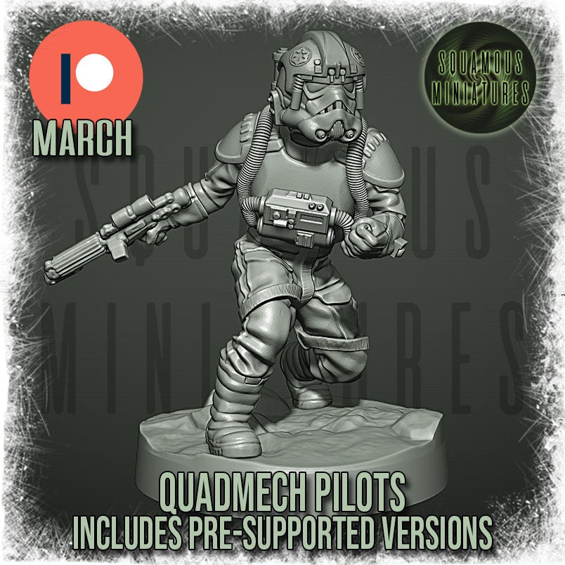 Quadmech Pilots - Set of 8 (plus 2 dead) (Sculpted by Squamous Miniatures)