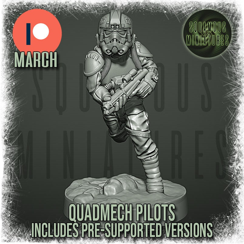 Quadmech Pilots - Set of 8 (plus 2 dead) (Sculpted by Squamous Miniatures)