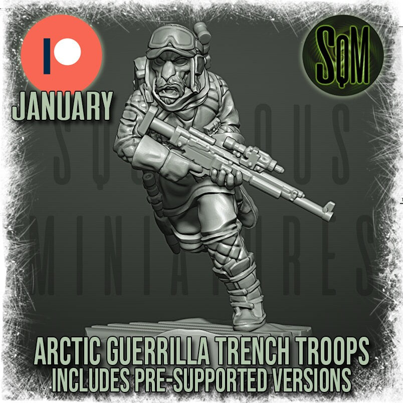 Arctic Guerilla Trench Troops (male) - Set of 6 (Sculpted by Squamous Miniatures)
