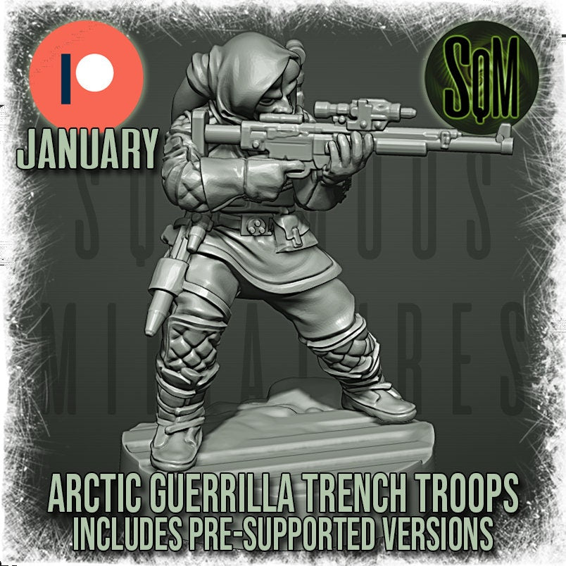 Arctic Guerilla Trench Troops (male) - Set of 6 (Sculpted by Squamous Miniatures)