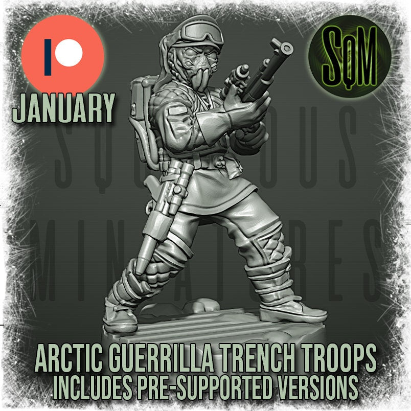 Arctic Guerilla Trench Troops (male) - Set of 6 (Sculpted by Squamous Miniatures)