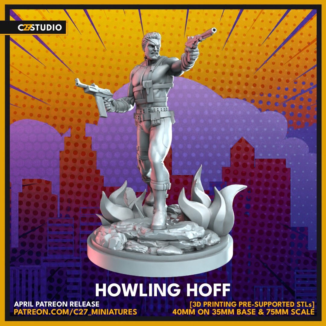Nick Fury / Howling Hoff 40mm miniature (sculpted by C27 collectibles) (Crisis Protocol Proxy/Alternative)