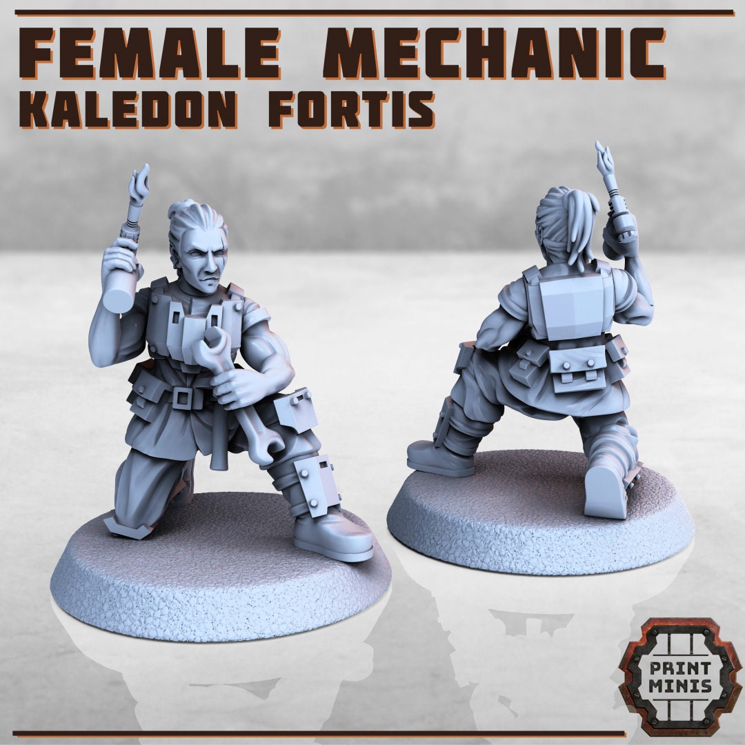 Female Mechanic - Kaledon Fortis (by Print Minis)