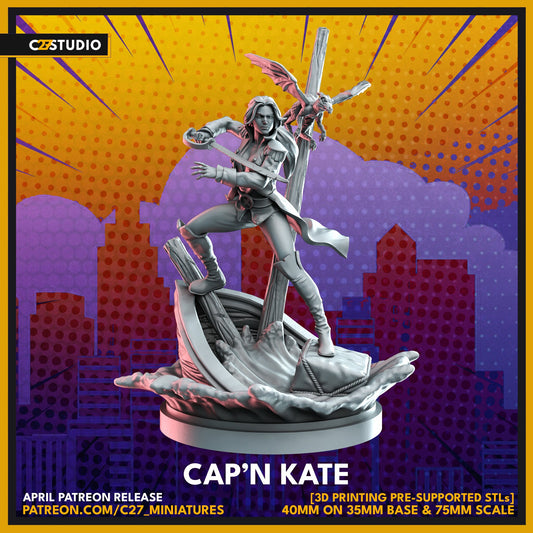Kitty Pryde / Cap'n Kate 40mm miniature (sculpted by C27 collectibles) (Crisis Protocol Proxy/Alternative)
