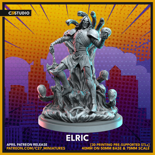Knull / Elric 40mm miniature (sculpted by C27 collectibles) (Crisis Protocol Proxy/Alternative)