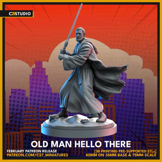 Ben Kenobi / Old Man Hello There 40mm miniature (Fan Art sculpted by C27 collectibles) (Crisis Protocol Proxy/Alternative)