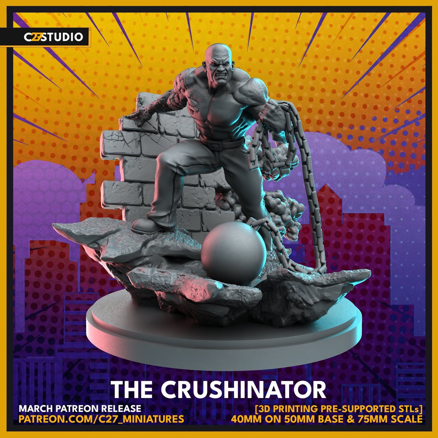 Absorbing Man / The Crushinator 40mm miniature (sculpted by C27 collectibles) (Crisis Protocol Proxy/Alternative)