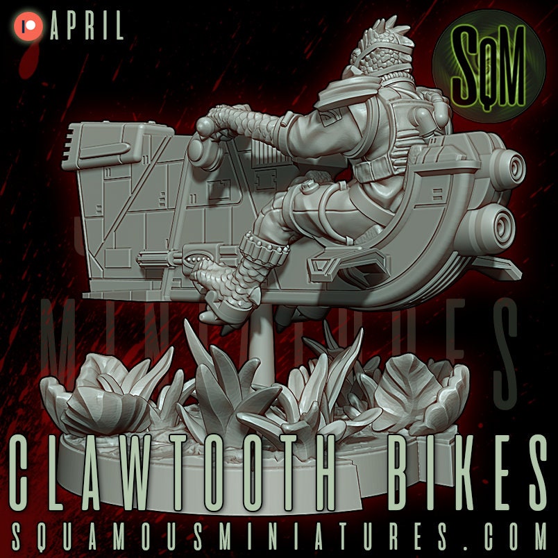 Clawtooth Bikes - 2 Poses (Sculpted by Squamous Miniatures)