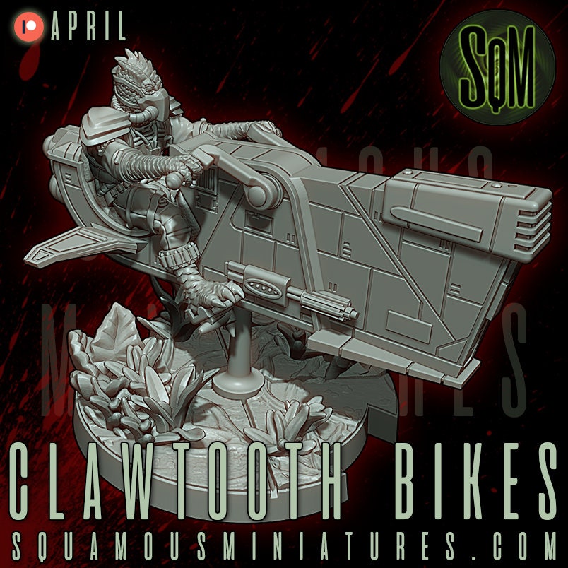 Clawtooth Bikes - 2 Poses (Sculpted by Squamous Miniatures)
