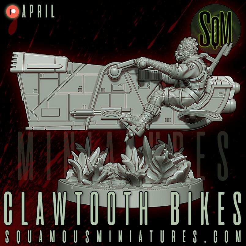 Clawtooth Bikes - 2 Poses (Sculpted by Squamous Miniatures)