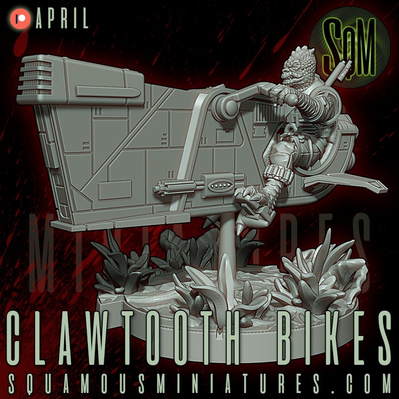 Clawtooth Bikes - 2 Poses (Sculpted by Squamous Miniatures)
