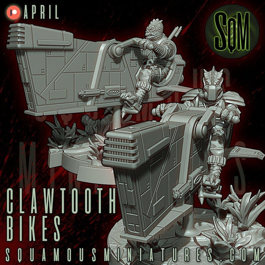 Clawtooth Bikes - 2 Poses (Sculpted by Squamous Miniatures)