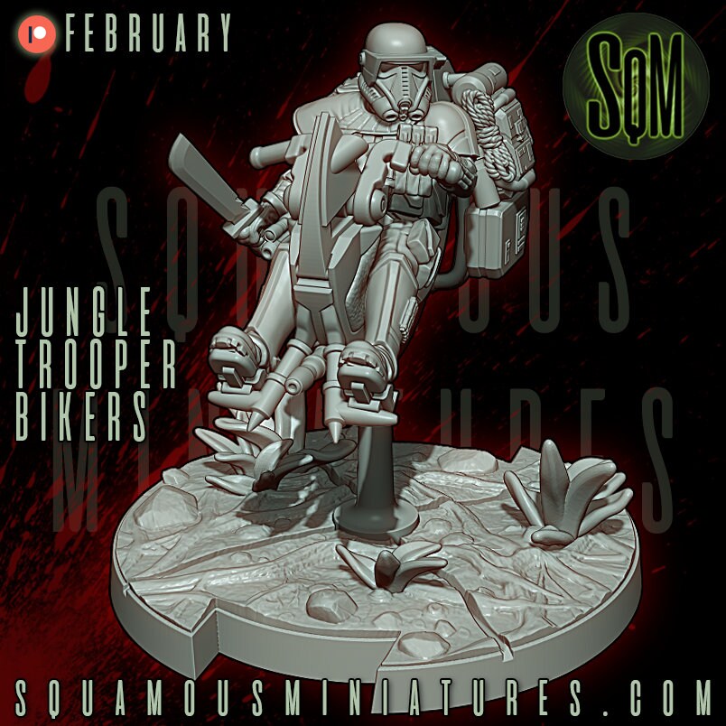Jungle Trooper Biker (1) (Sculpted by Squamous Miniatures)
