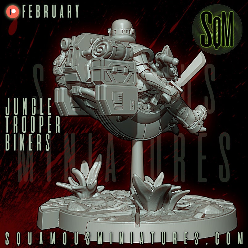 Jungle Trooper Biker (1) (Sculpted by Squamous Miniatures)