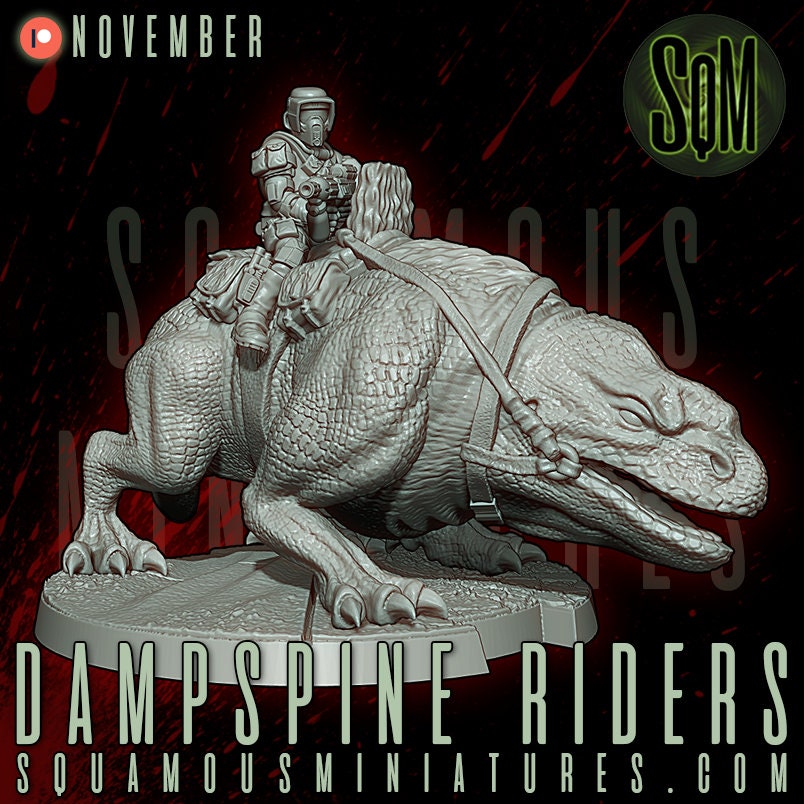 Dampsine Rider (3) (Sculpted by Squamous Miniatures)