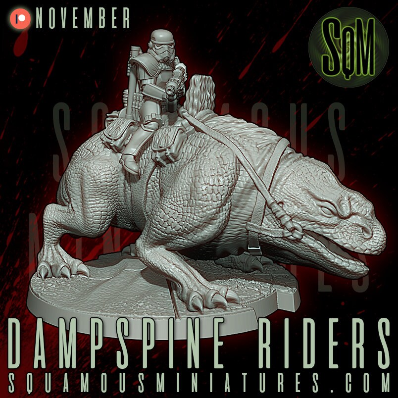 Dampsine Rider (3) (Sculpted by Squamous Miniatures)