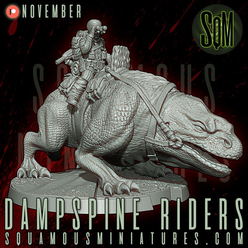 Dampsine Rider (3) (Sculpted by Squamous Miniatures)