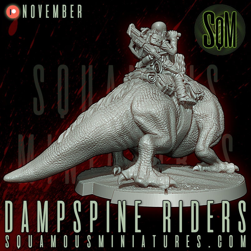 Dampsine Rider (3) (Sculpted by Squamous Miniatures)