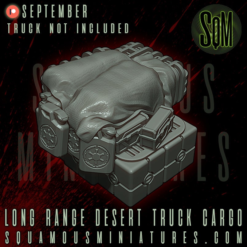 Long Range Desert Truck Cargo -2 parts (truck not included) (Sculpted by Squamous Miniatures)