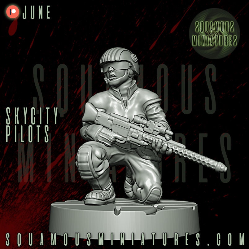 Sky City Pilots - set of 8 (Sculpted by Squamous Miniatures)