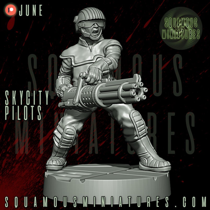 Sky City Pilots - set of 8 (Sculpted by Squamous Miniatures)